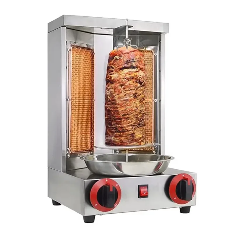 OT25 Professional Shawarma Gas Grill Machine Propane Doner Kebab Vertical Broiler with 2 Burner