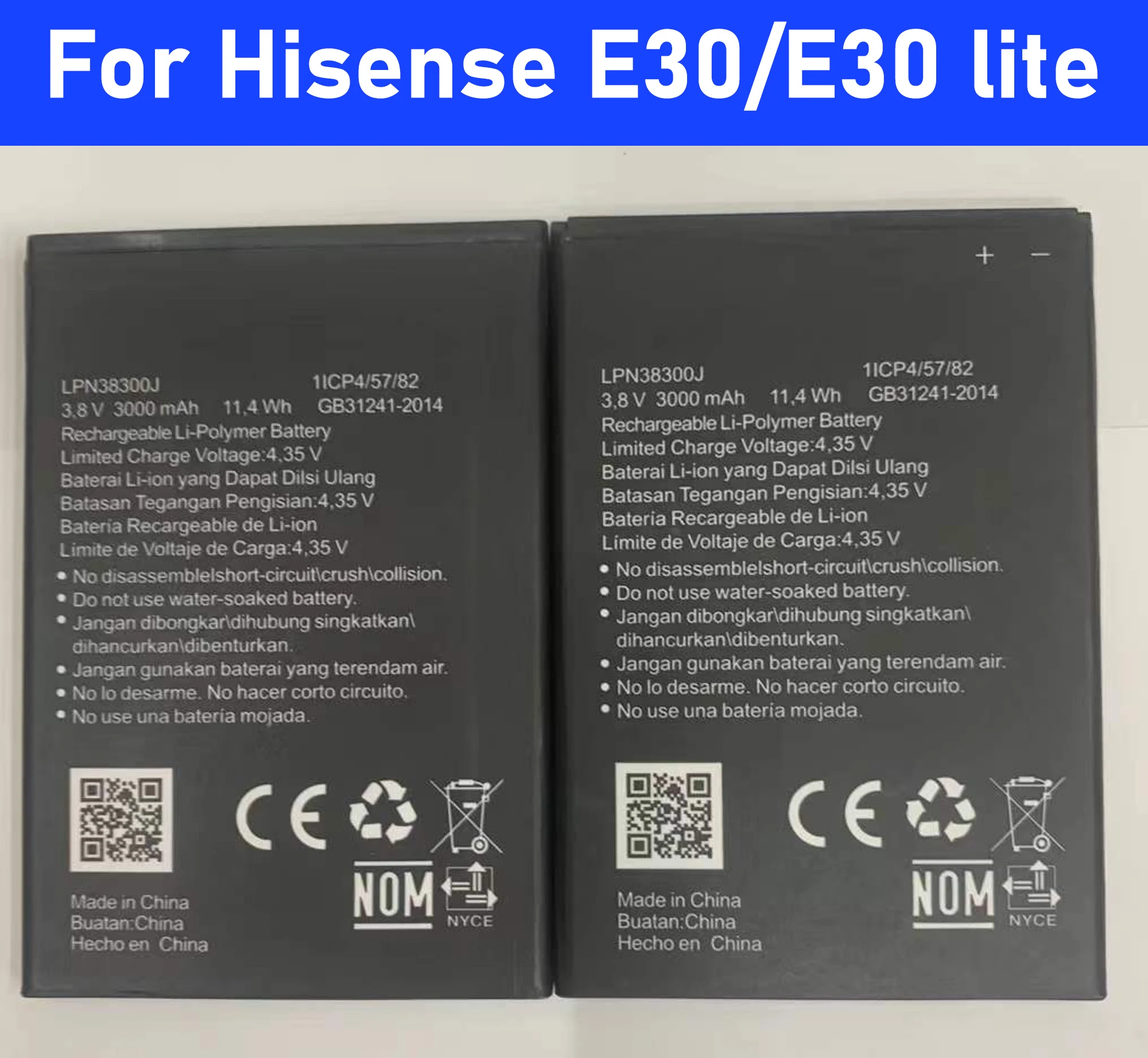 

2025 Years new LPN38300J For Hisense E30 E30 lite E30 infinity Battery 3000mAh Repair and replacement