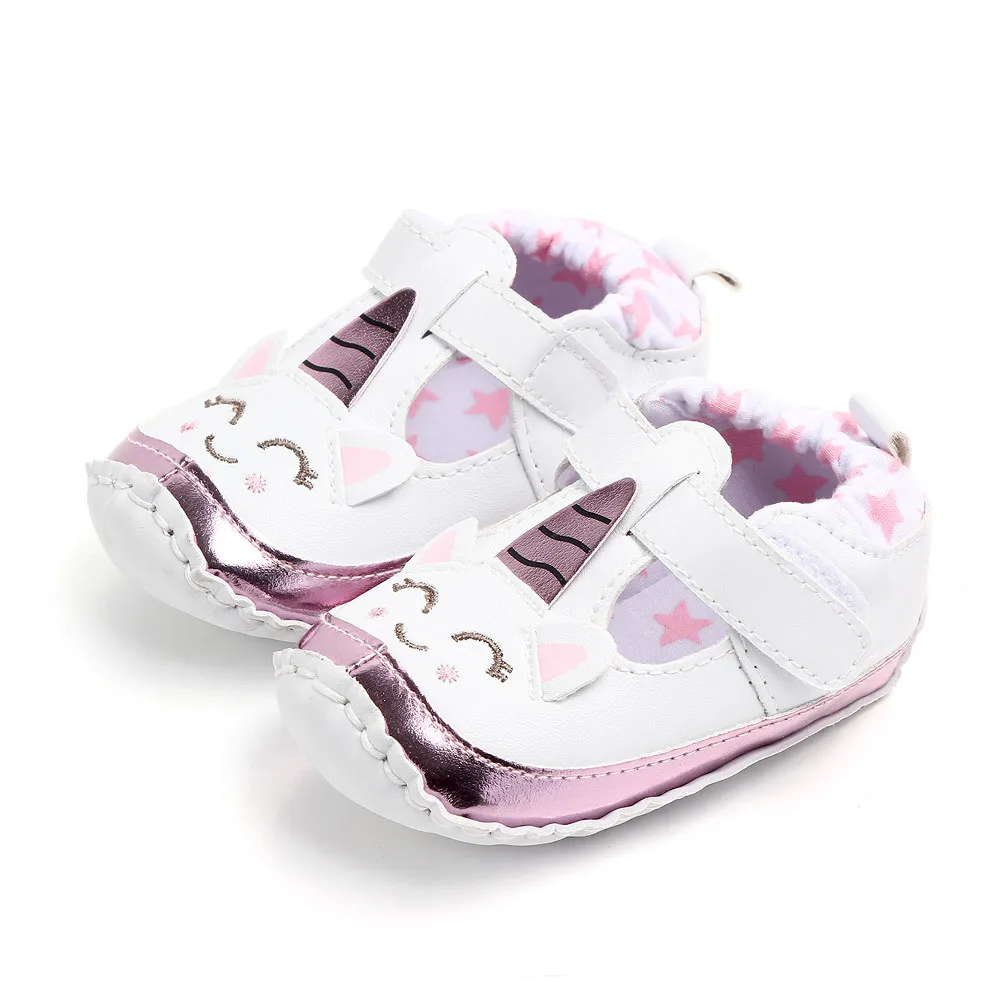 New Baby Shoes Infants PU Casual First Walkers Soft Anti-Slip Sole Newborn Sport Shoes Unicorn Girls Baby Shoes Sneakers