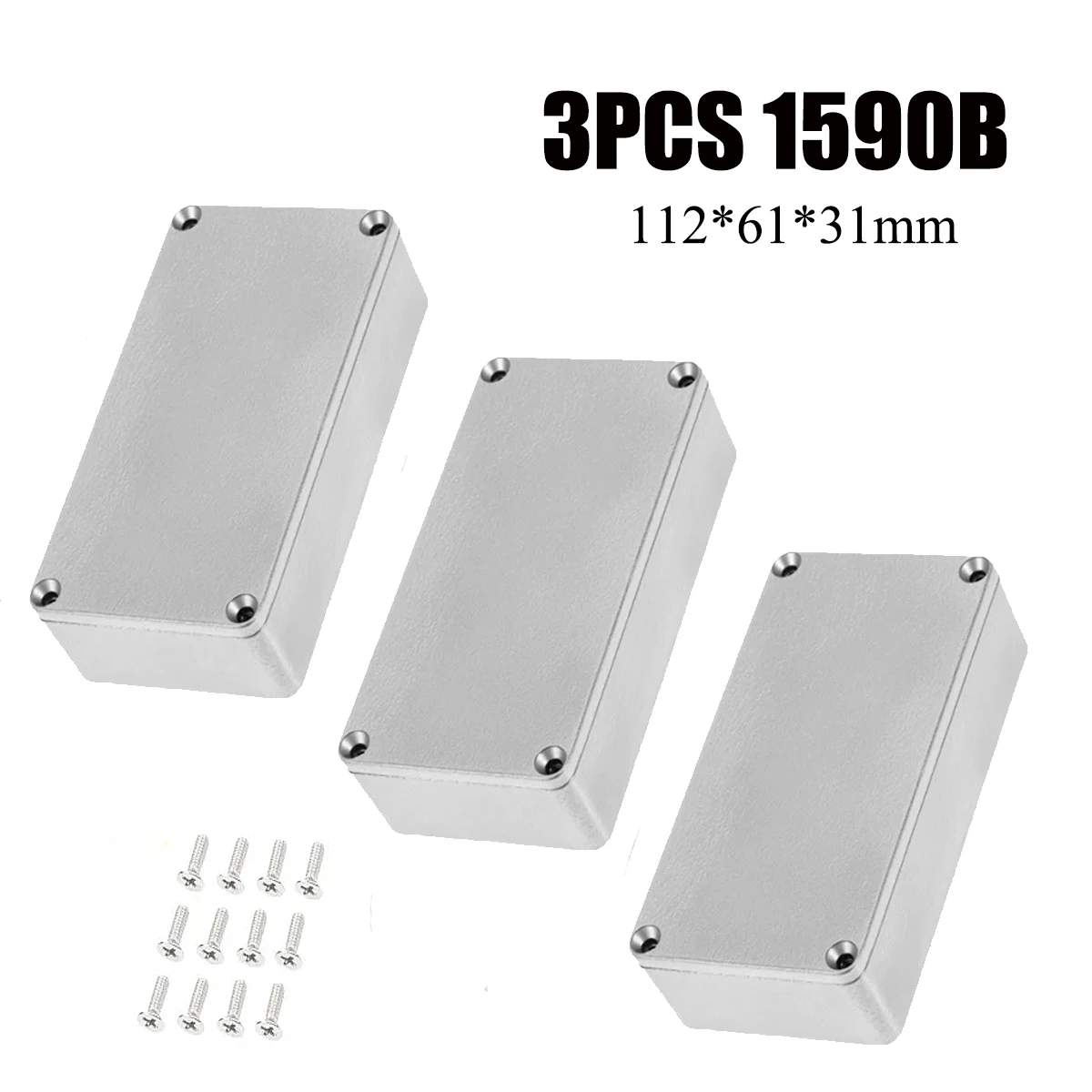 3 STKS Aluminium Stomp Box Behuizing voor DIY Gitaar Effectpedaal-12 Maten (1590A/B/BB/C/D/DD/G/LB/XX/BB2/125B/1032L)