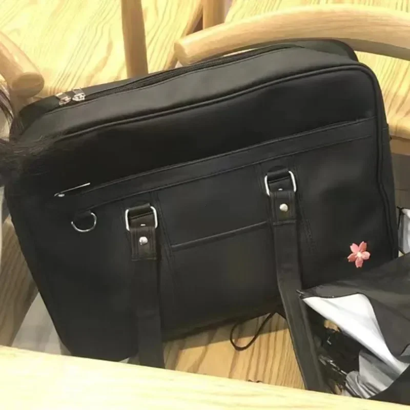 

2025 New Women Japanese JK Uniform PU Bag Student Commuter School Bag Large Capacity One Shoulder Straddle Bags Handbag ToteBag