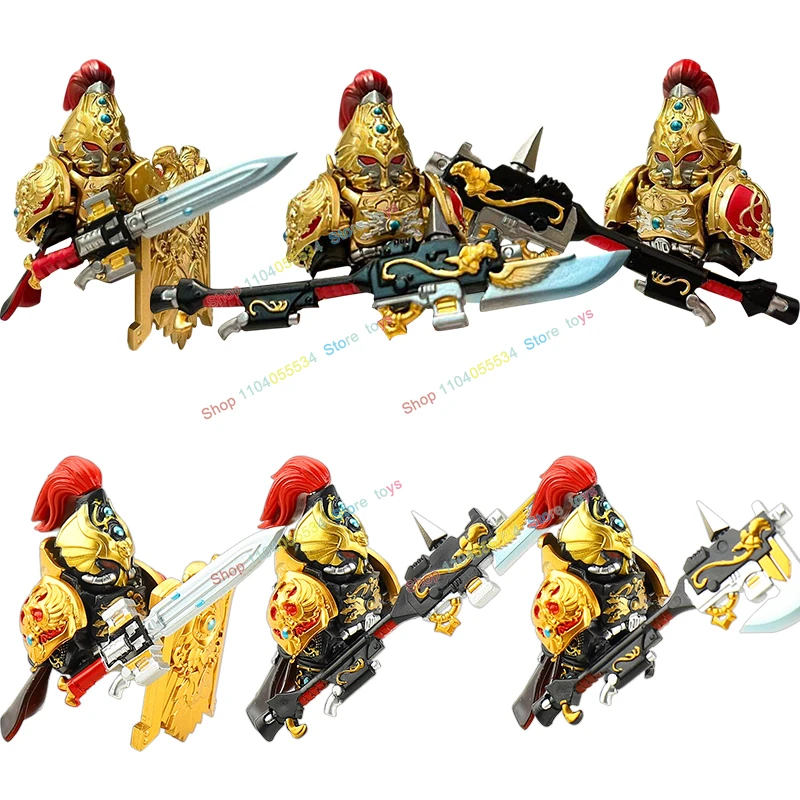 

S115-1 S115-2 S115-3 Armor Gold Soldiers Knights Medieval Military Accessory Building Blocks Mini Anime Action Figures Kids Toys