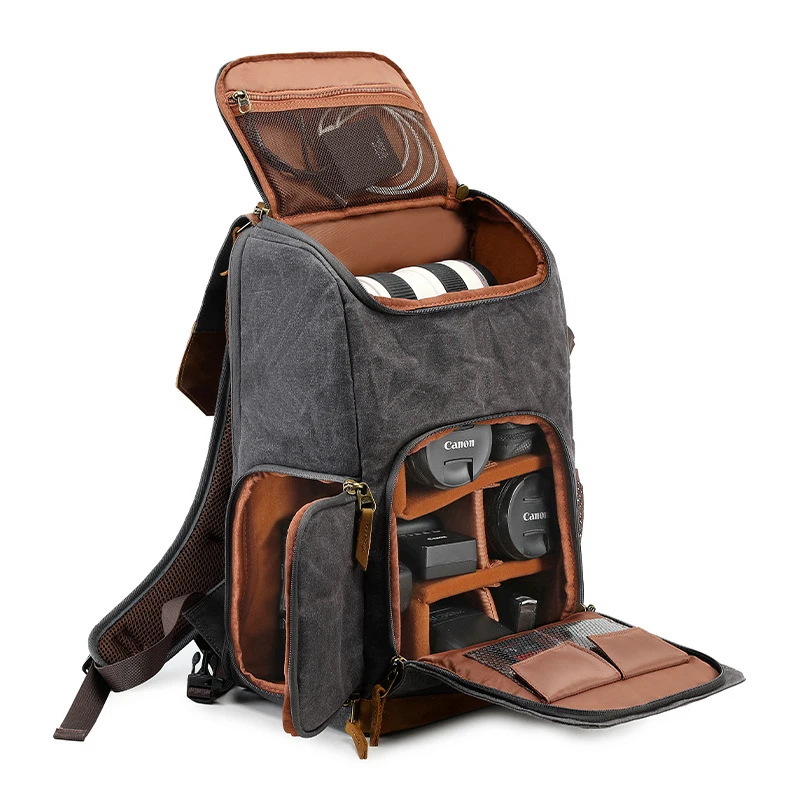 Photography bag, double-shoulder camera bag, outdoor backpack, micro single-lens reflex camera, waterproof, 17-inch computer bag