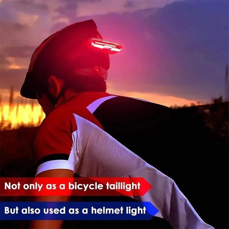 Bicycle Rear Light Waterproof LED USB Rechargeable Tail Light Cycling Flash Lamp Safety Mountain Bike Taillight Red Blue White