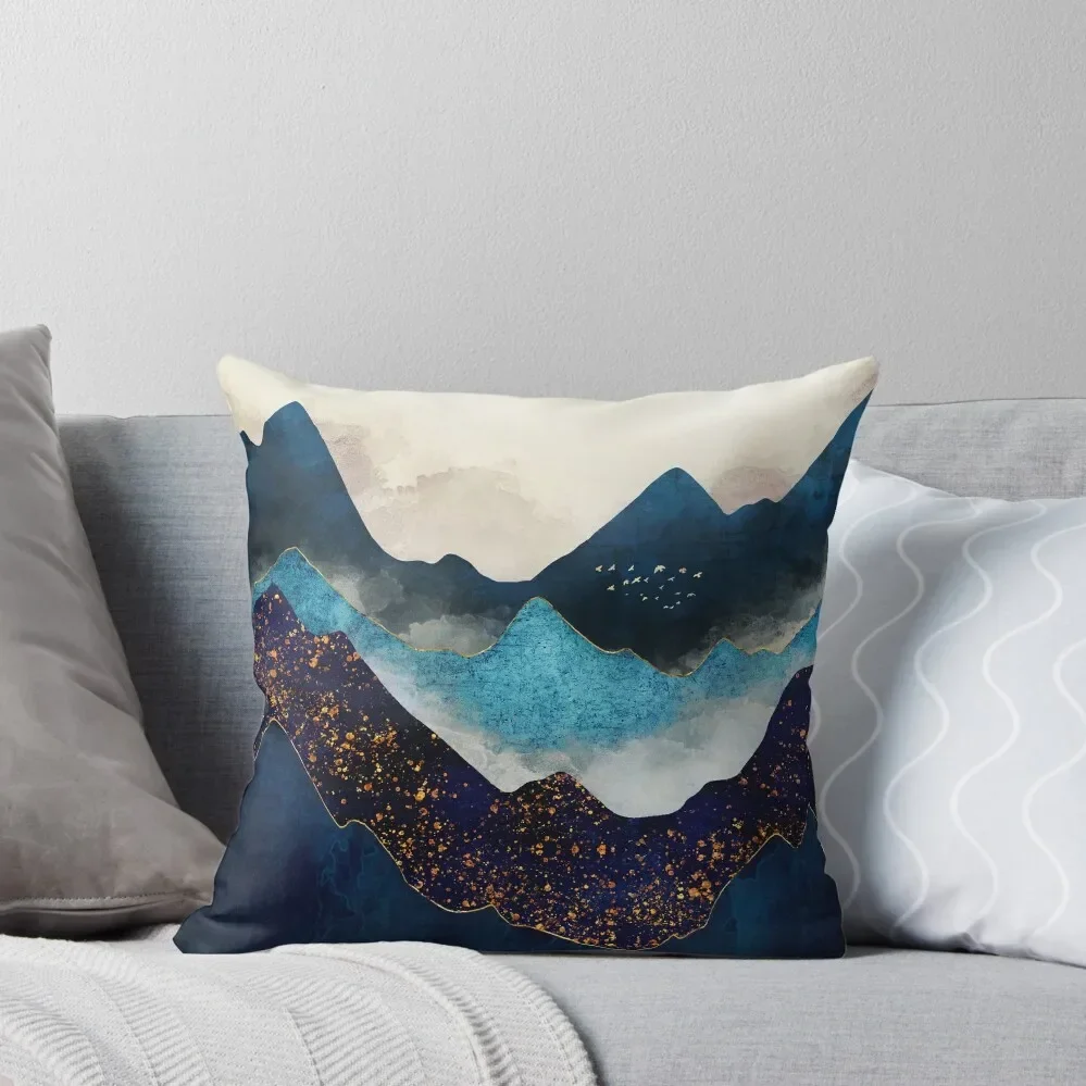 Indigo Peaks Throw Pillow Cushion Covers For Living Room Christmas Pillows pillow