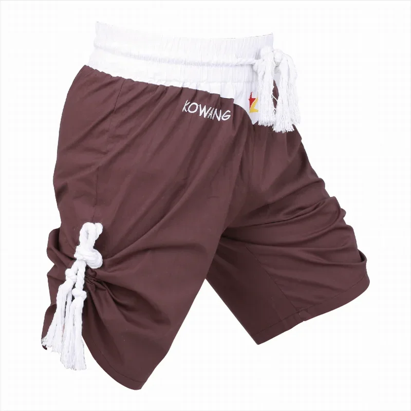 Brown ancient Thai boxing pants fighting pure cotton elastic loose and comfortable training clothes single