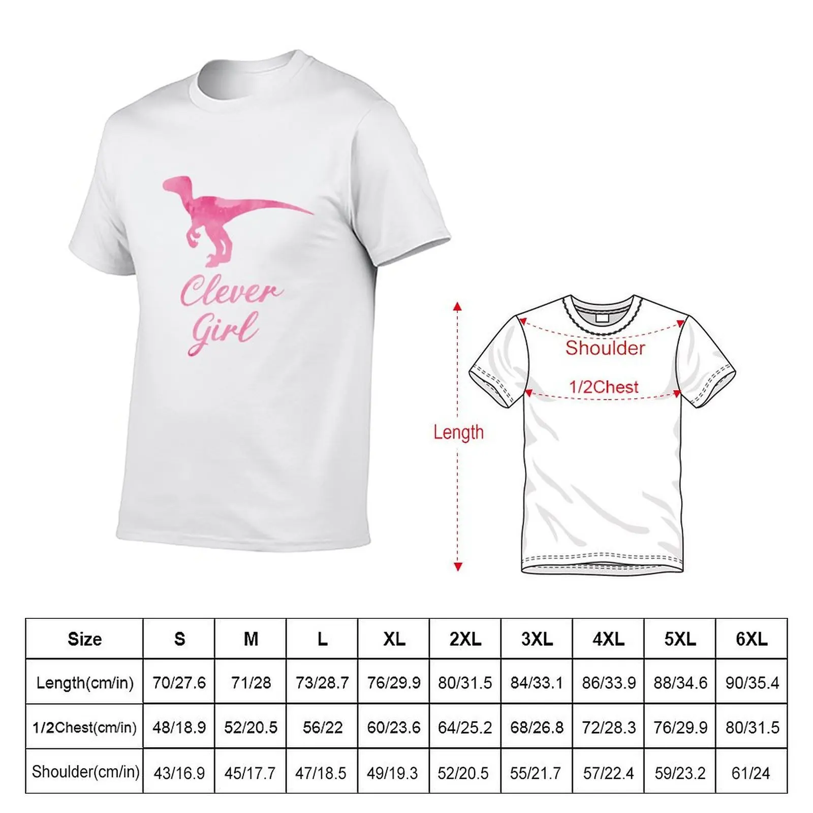 Clever Girl Pink Raptor T-Shirt oversize t-shirts man anime tshirt mens t shirt