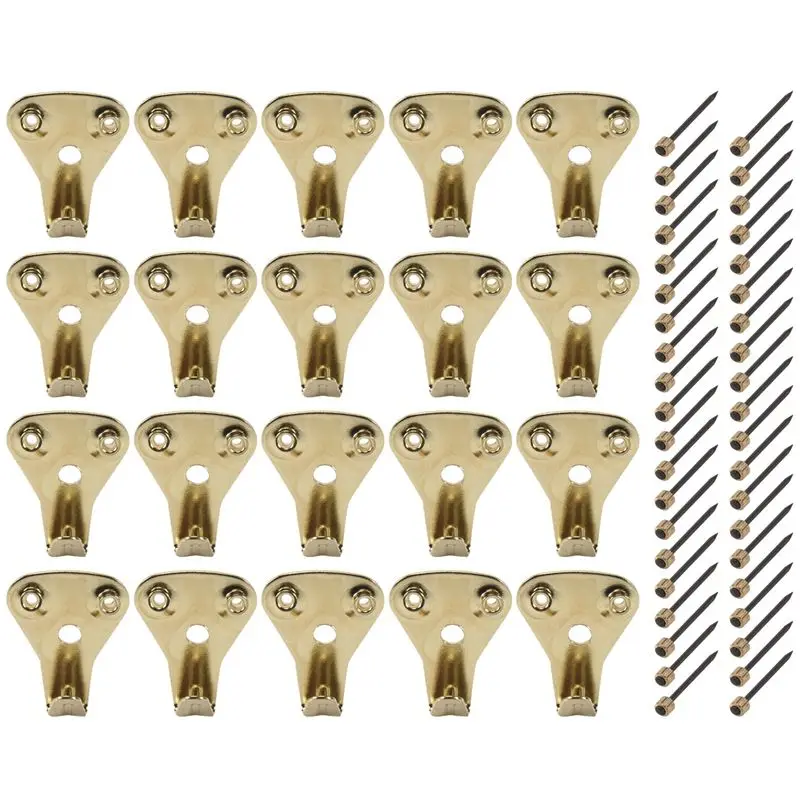 A23P 20 Pack 50 Lbs Picture Frame Hangers Hooks With Nails, Heavy Duty Plaster Wall Pro Photo/Heavy Mirror Hanging Kit