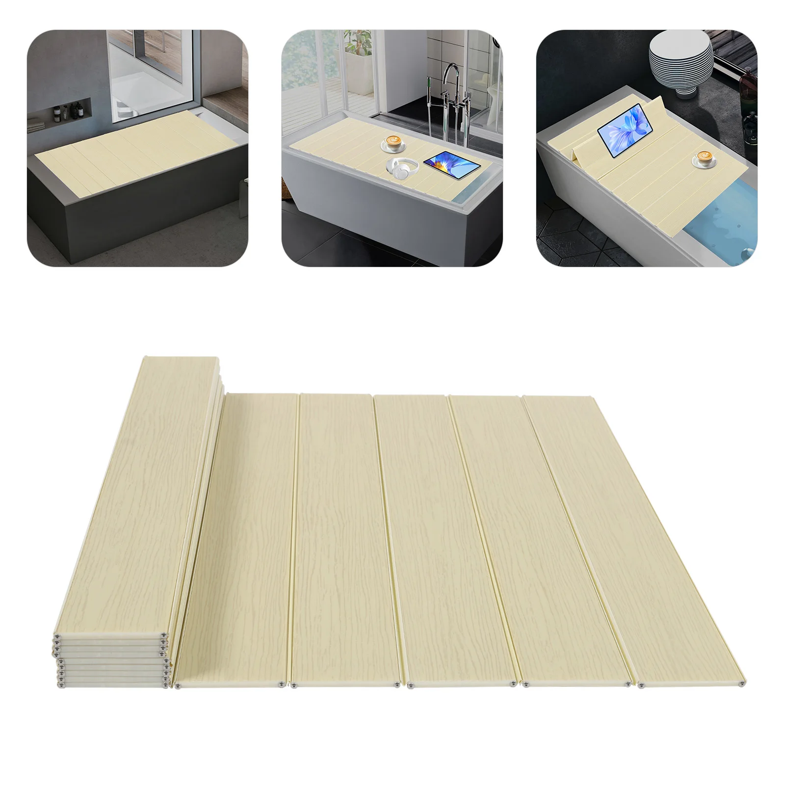 

150*70*0.65cm PVC Bathtub Cover,Yellow Rectangular Foldable Bathtub Cover for Bathtubs Smaller than Size 59.06*27.56 inches