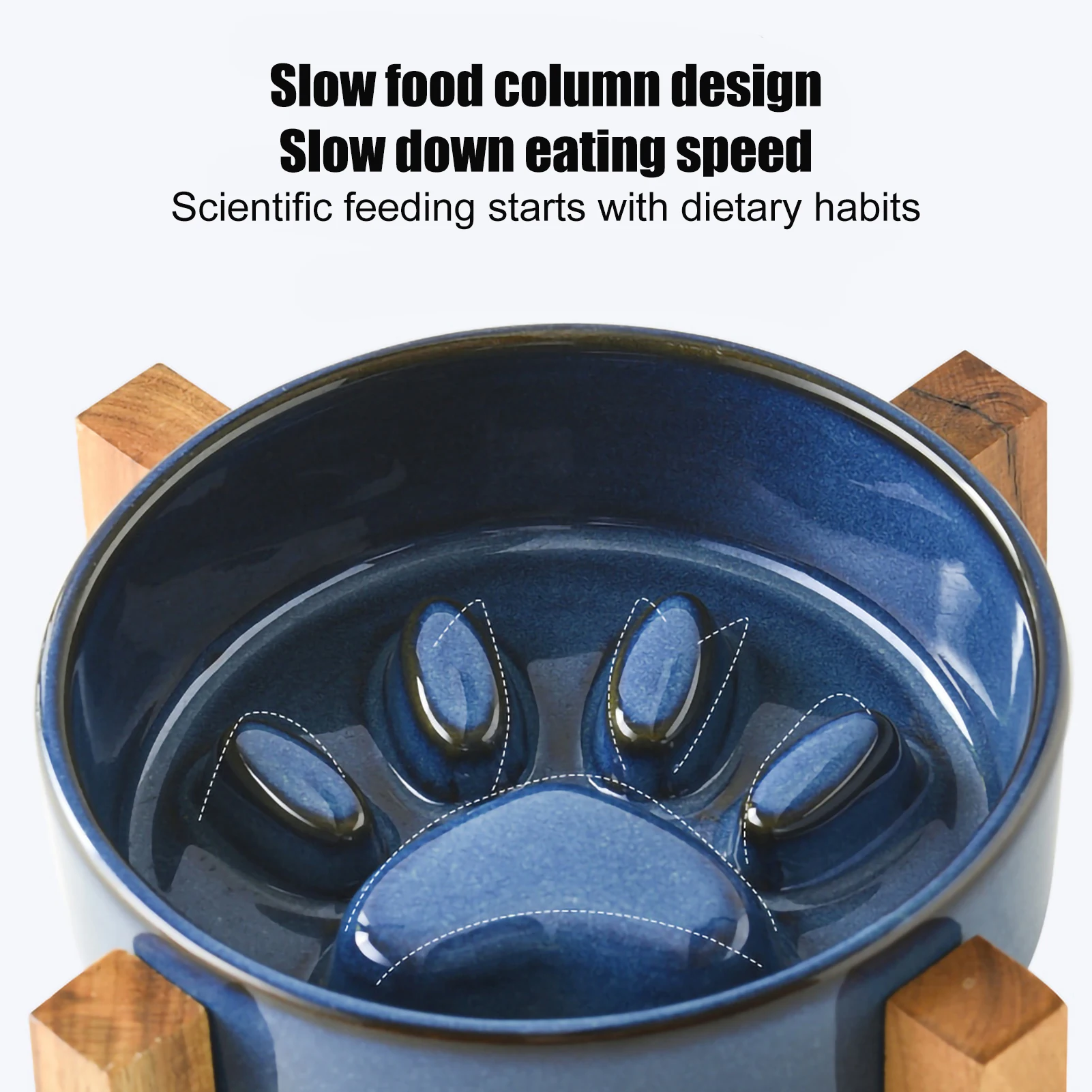 New Slow Food Bowl Ceramic Food Bowl for Dogs and Cats Slow Food Bowl Pet Supplies Anti Knock Anti Choke Feeder