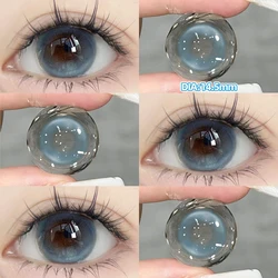 OVOLOOK-2pcs Natural Blue Lens Beauty Pupils Colored Prescription Contact Lenses for Eyes Myopia Eye Color Lenses Violet Lenses