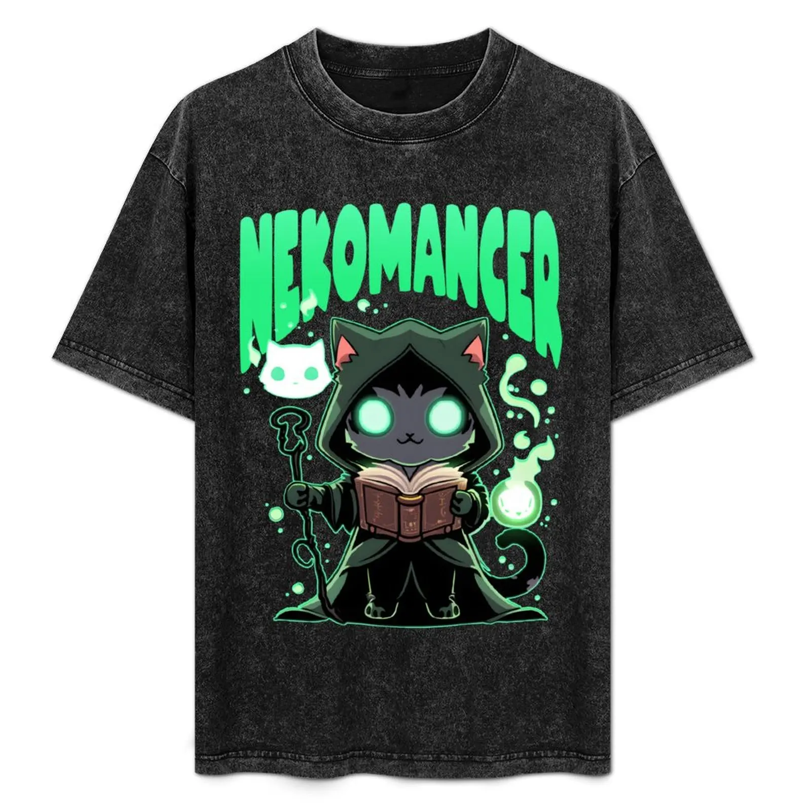 

Nekomancer Kawaii Cat Necromancer T-Shirt boys animal print funny costumes luxury designer heavyweights mens shirts graphic tee