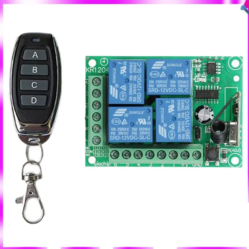 

N96R DC 12 В 4 канала 4 канала беспроводной радиочастотный пульт дистанционного управления переключатель света модуль радиоприемника + передатчик гаражные двери/лампа