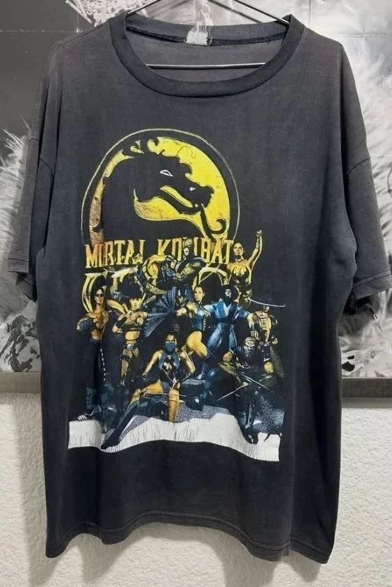 1999 Mortal Kombat Gold Promo Mexican Remake Black T shirt Unisex S-5XL