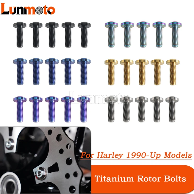 Titanium Brake Rotor Bolts 5/16-18 Torx Screw Grade5 CNC Anodized For Harley FXDB StreetBob Road King Touring 1990-later 5/10PCS