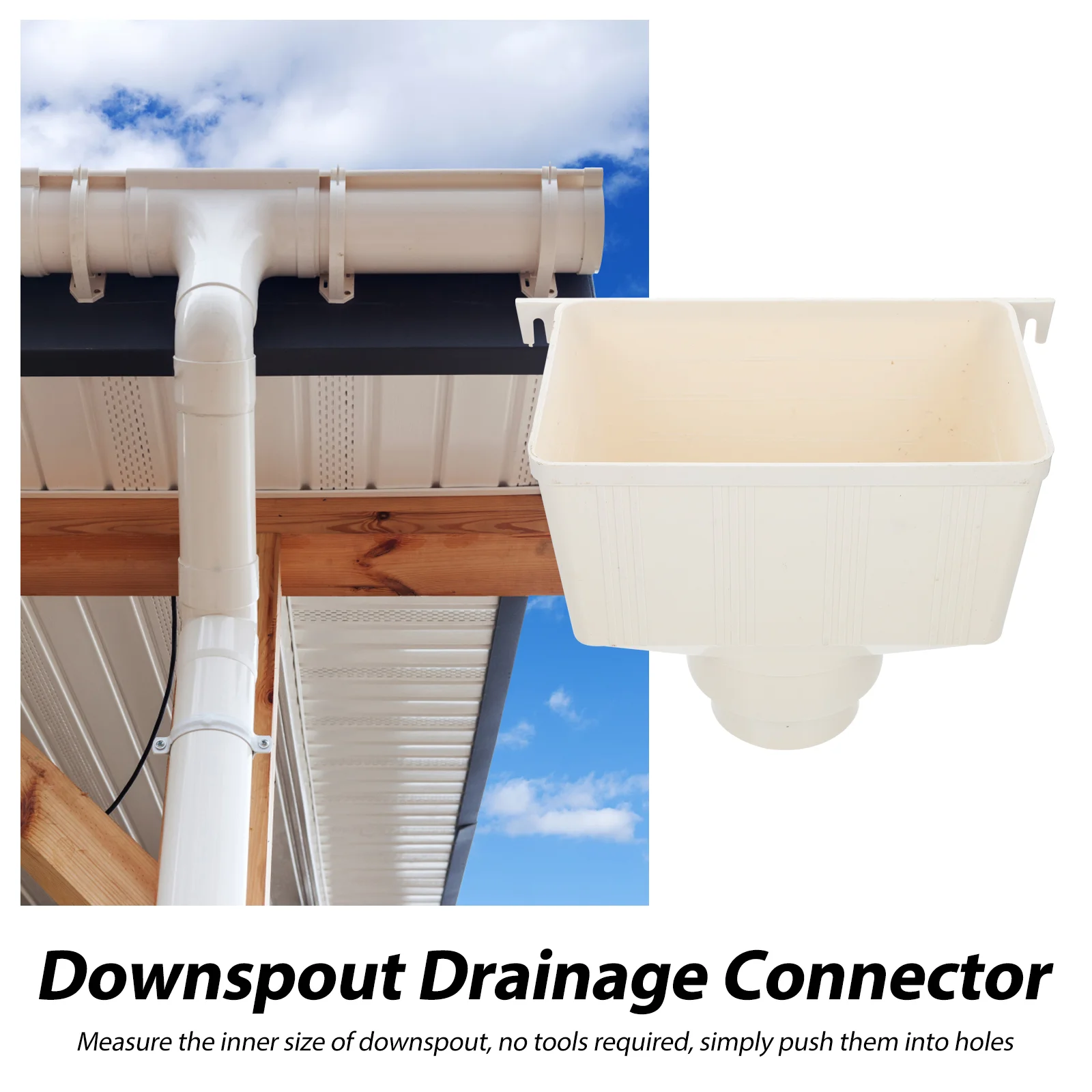 Drain Pipe Down Gutter Supplies Downspout Connector Outdoor Downpipe Drainage Rainwater Strainers Diverter Wide Mouth Funnel