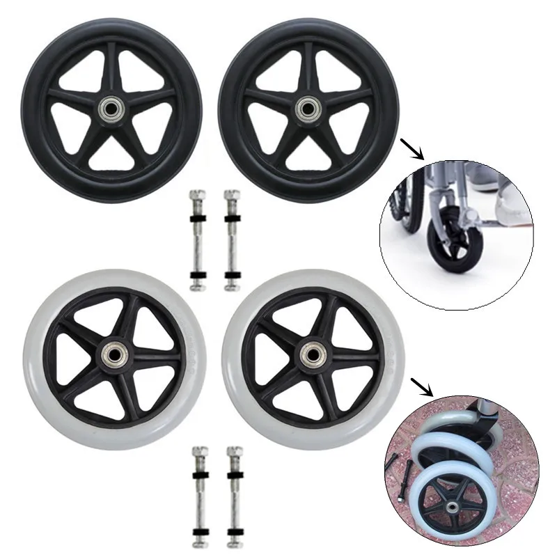 

2Pcs 6/7/8Inch Front Caster Wheels Solid Tire Wheel Wheelchair Replacement Part