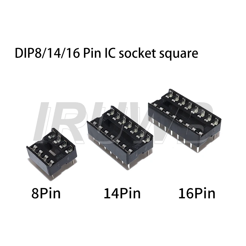 10PCS DIP8 14 16 Pin Square hole DIP8 DIP14 DIP16 Pin IC Socket
