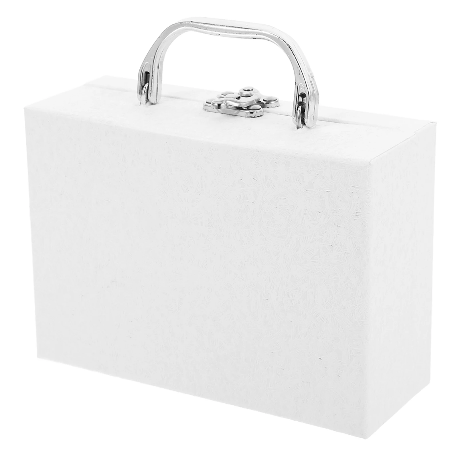 

Storage Box Paper Suitcase with Handle Wardrobe Boxes Cardboard Magazine Holder Gift Boxes Miniature Tiny Holder with Handle