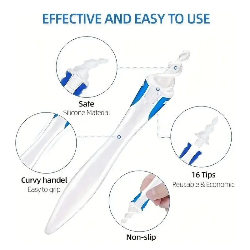 Hot New Baby Arrival Spiral Silicon Ear Wax Removal Tool Reusable Earwax Cleaner Removal Care Spiral Ears Cares baby essentials