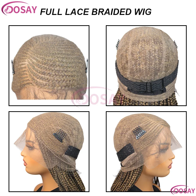 36 بوصة كورنو الجانب جزء تجديل شعر مستعار أشقر الاصطناعية الدانتيل الجبهة الباروكات للنساء Knotless صندوق HD شعر مستعار الدانتيل #6