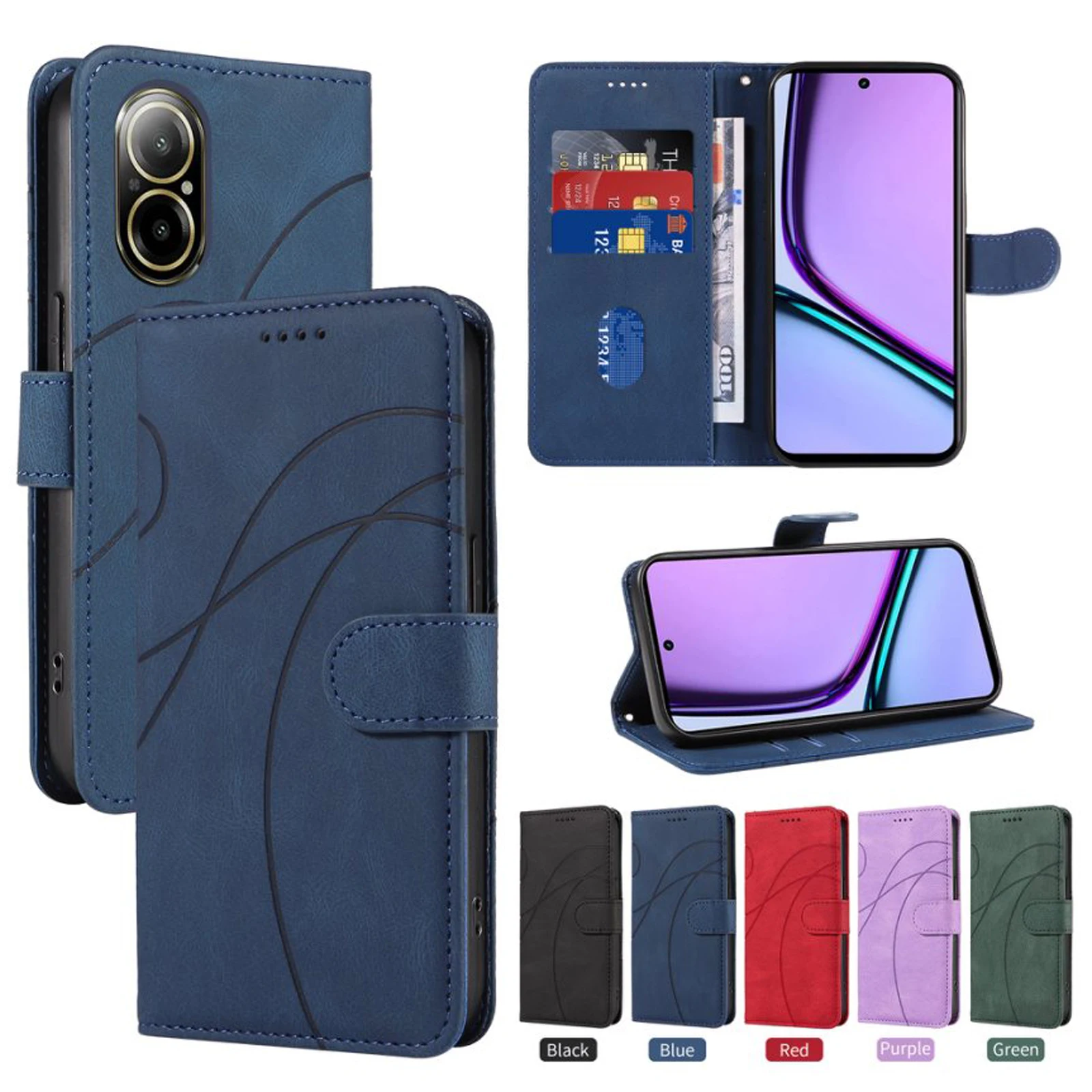 

Leather Case For OPPO Reamle N63 70 4G GT 6T 6 C75 C67 C65 C63 C35 C31 C30 C25 C21 C15 Pro 5G 9i 9 8i 60 Plus V20 V11 P1 Wallet
