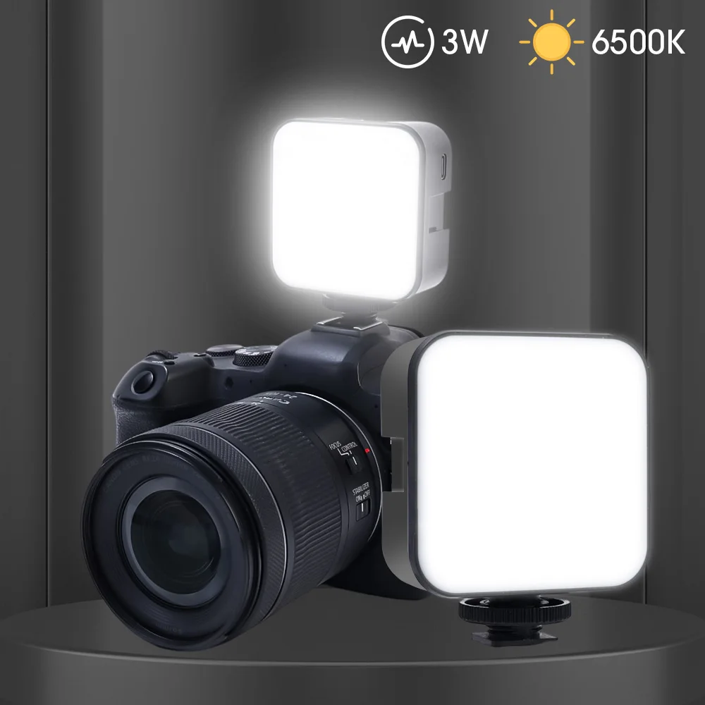 3 Light Mode LED Video Light Camera Light 6500K 800LM 3W Mini Vlog Fill Light Lamp Photography Lighting For DJI Sony DSLR Camera