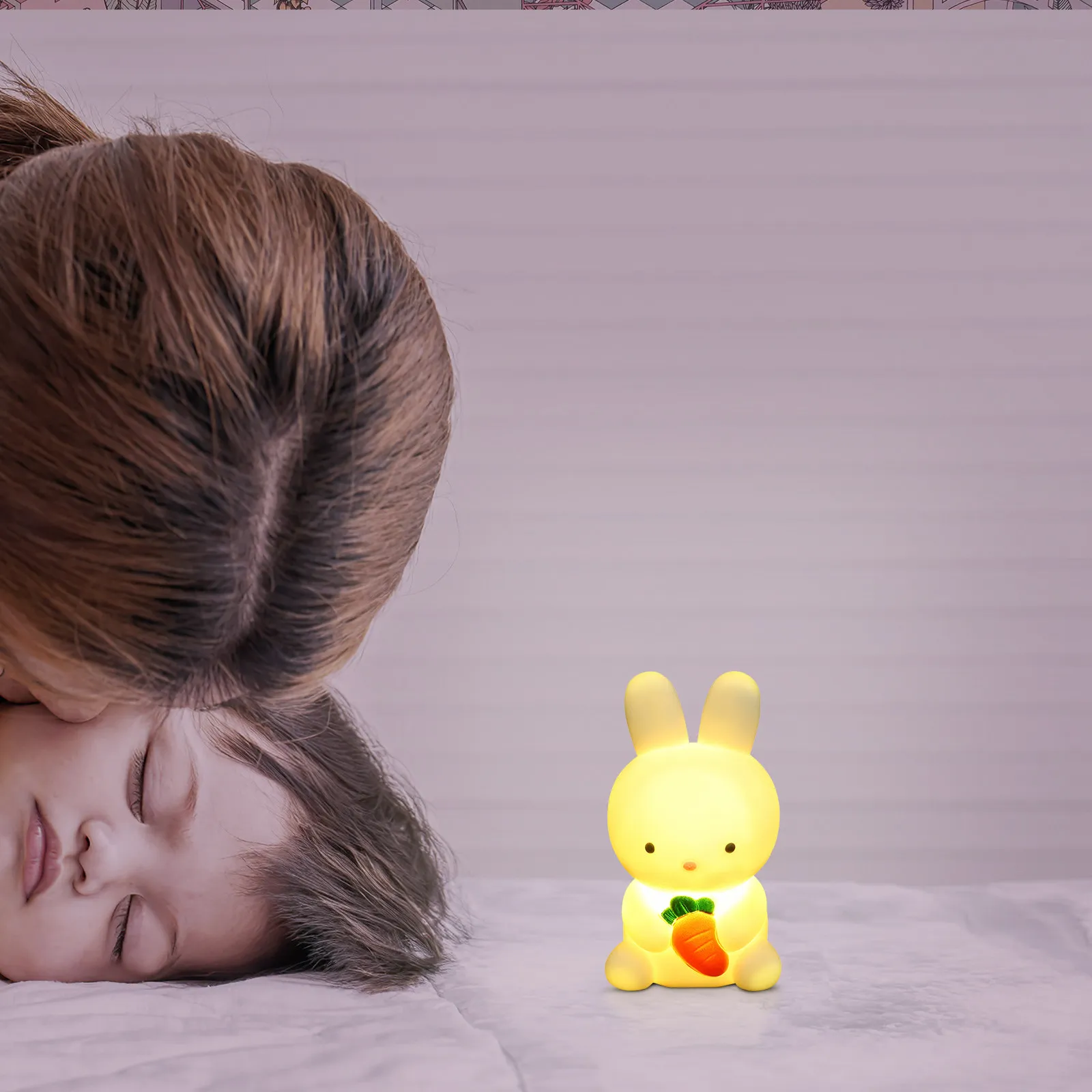 

Милый ночник-кролик LED с мягким светом для малышей, девочек, детской комнаты, прикроватный светильник, настольная лампа, детский ночник в виде животного