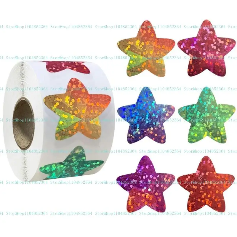 Pegatina en forma estrella 652F Etiquetas envoltura auto adhesiva para cuaderno diario
