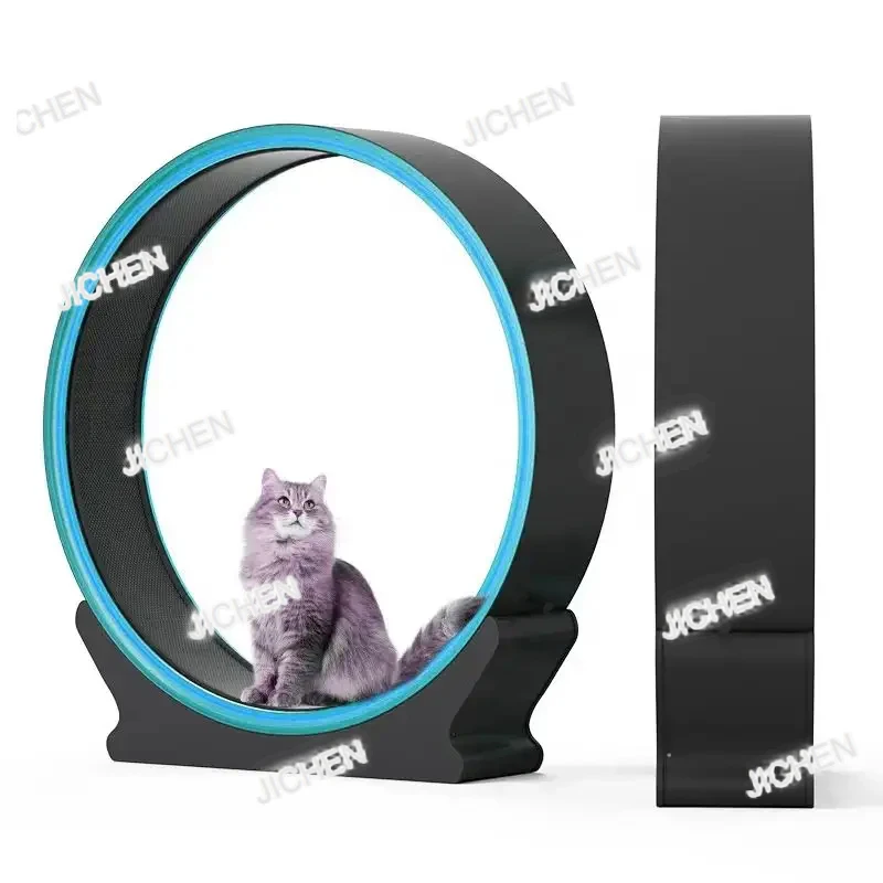 JC Latest Design Technology Sense And Color Lighting Pet Interaction Abs Cat Treadmill Wheels Toy Cat