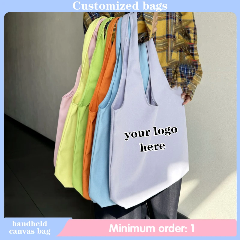 

Custom Logo DIY Graffiti Colorful Tote Bag for Women Foldable Reusable for Shopping Commuting Travel Large Capacity Canvas Bag