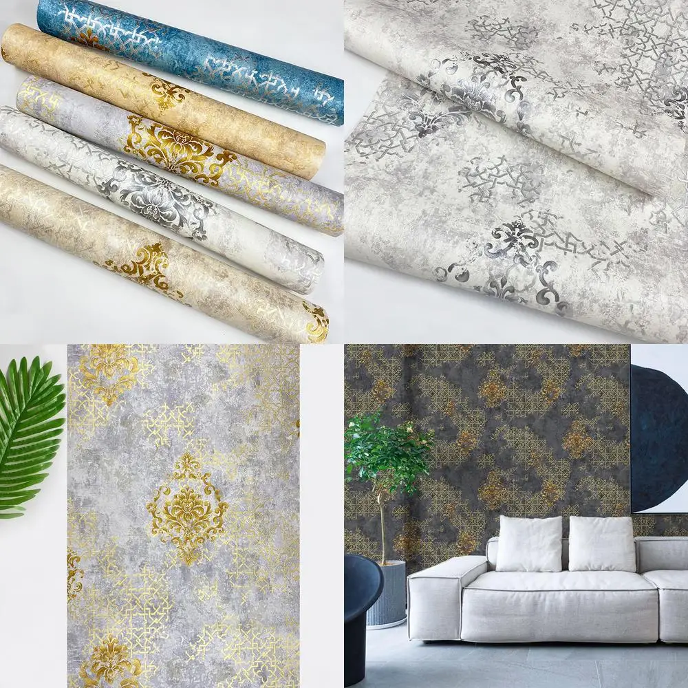 

European Style 3D Embossed Damascus Wallpaper for Living Room Bedroom Entry Dining Room Waterproof Home Wall Background