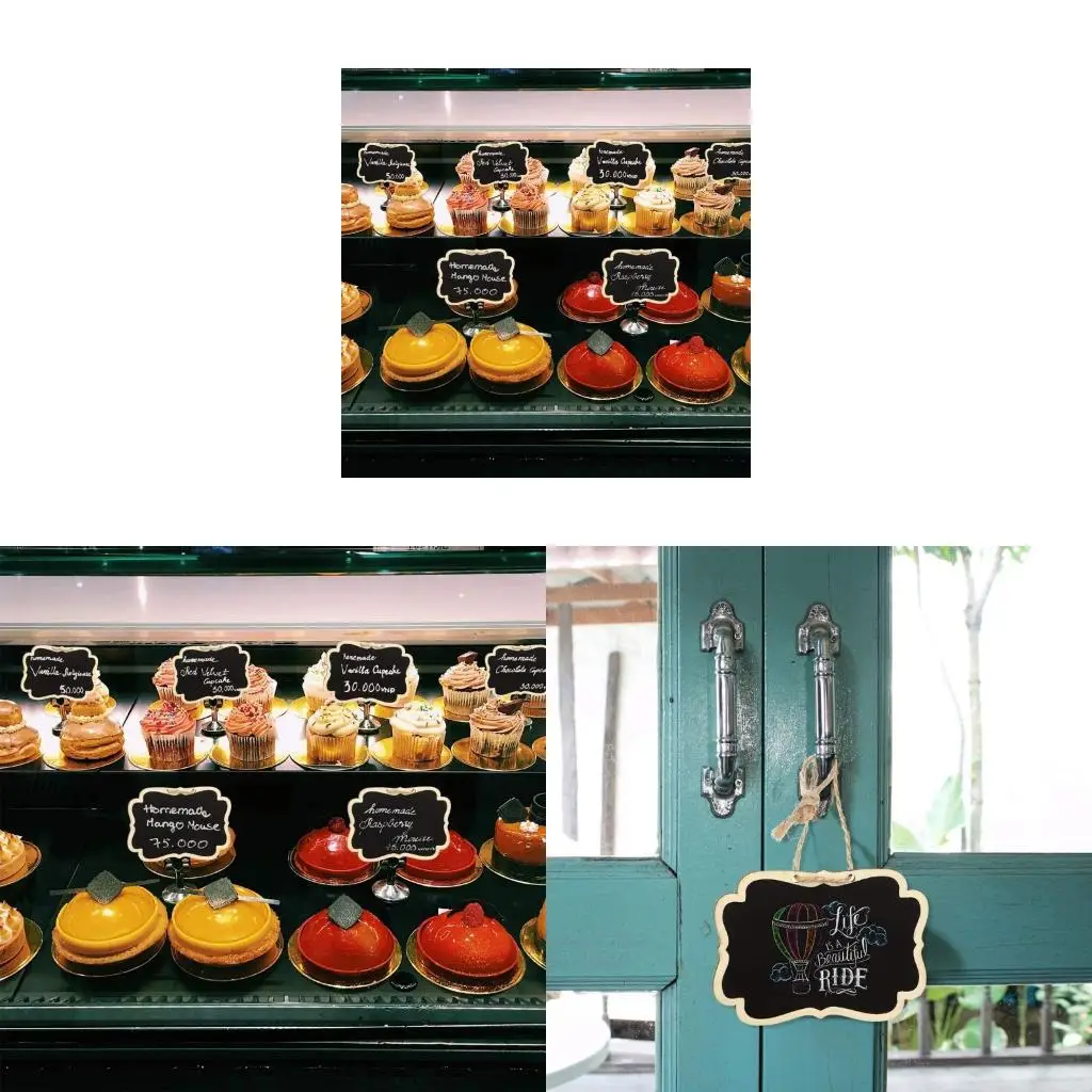  Mini Message Chalkboard with Rope Message Board for Home Birthday Party