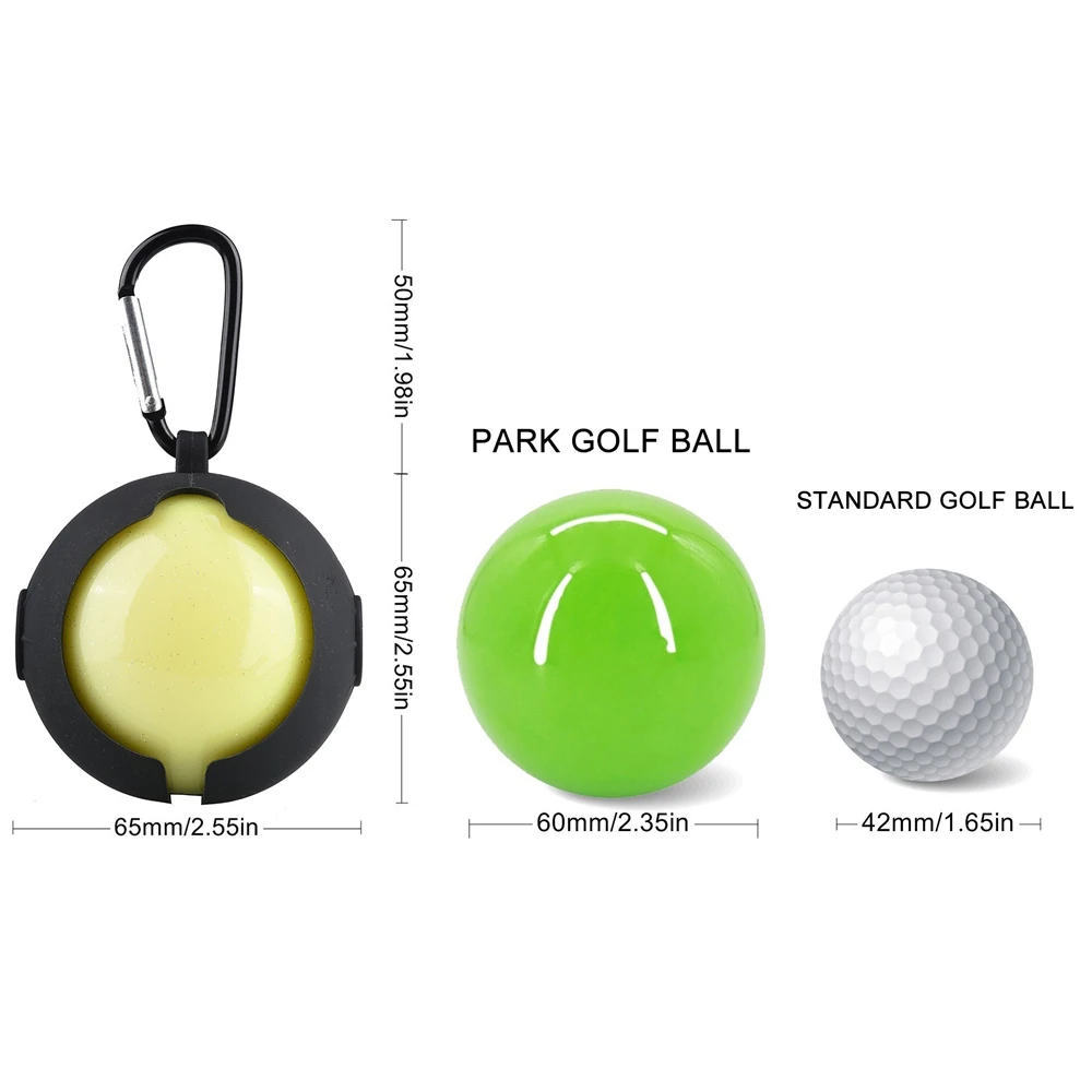 Portable Golf Storage Bag Golf Park Ball Silicone Sleeve With Carabiner Clip Golf Park Ball Carry Bag Golf Sports Accessories
