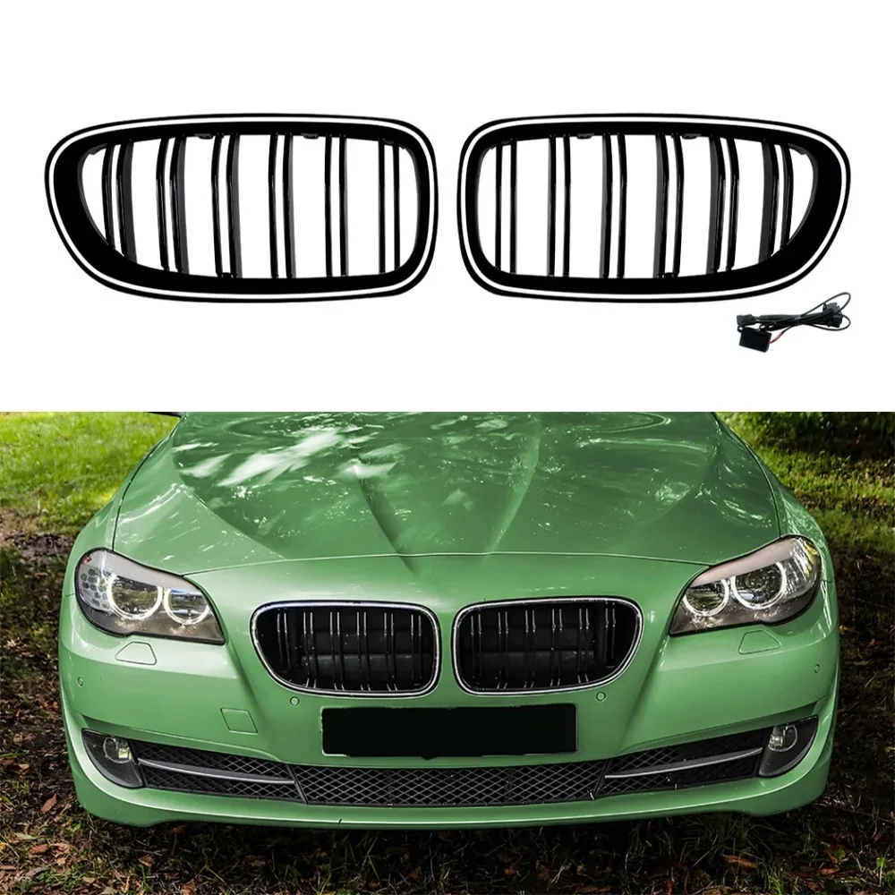 

With Light Front Kidney Replacement Double Grill Grille For BMW 5 Series F10 F11 2011-2017 Front Grille Racing Grills