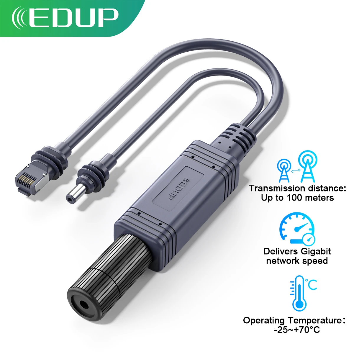 EDUP 100W Isolated Gigabit POE Splitter with RJ45 Interface 1000Mbps speed and Reliable DC Power Output for Starlink Mini Dishy