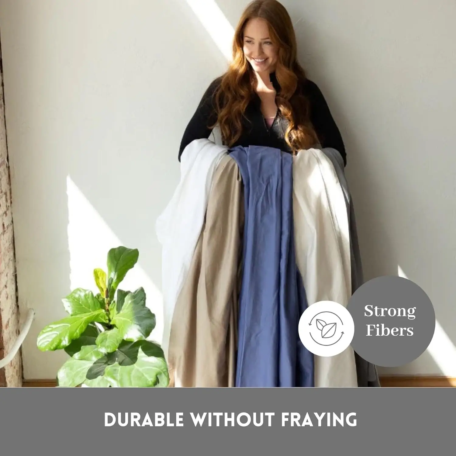 DreamComfort 100% Natural Long Staple Cotton Sheet Set with Elastic Corner Bands with Extra Deep Pockets up to 20 Inche