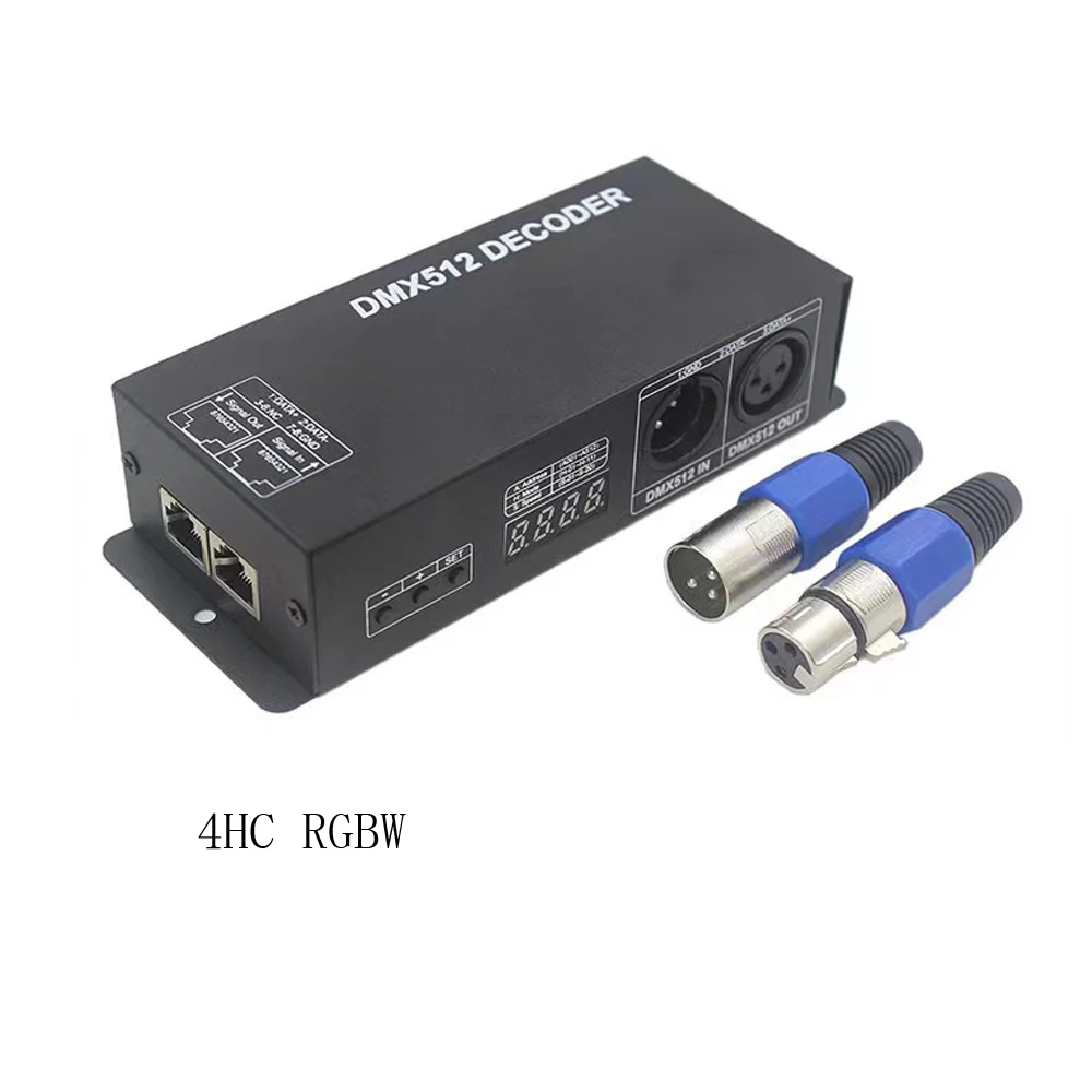 Led RGBW Strip DMX Decoder DC12V 24V Input 5A 4 Channel 480W Output Led RGBW Strip PWM DMX512 Slave Controller