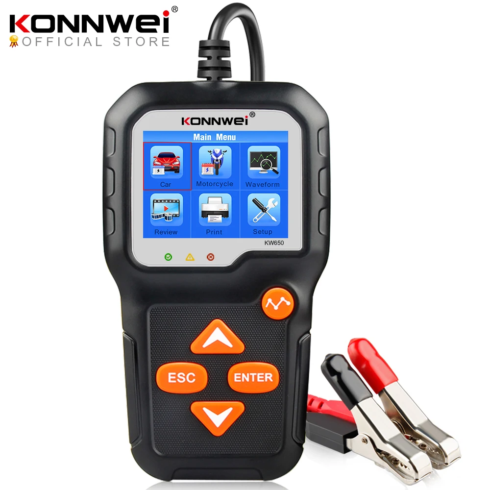 Battery Tester for Car and Motorcycle