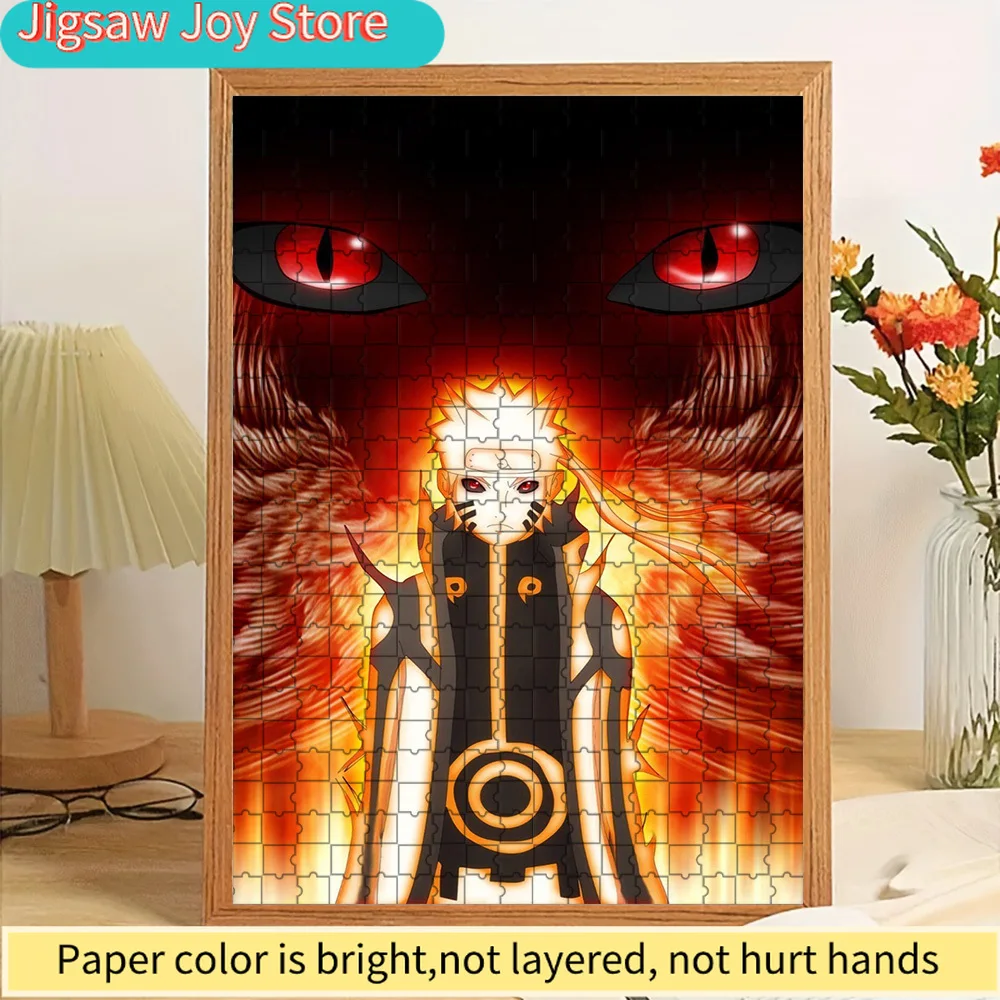 

Anime Naruto Uzumaki Kurama Chakra Mode Paper Jigsaw Puzzle, Fiery Nine-Tailed Beast Art Paper Puzzle, Collectible Educational T
