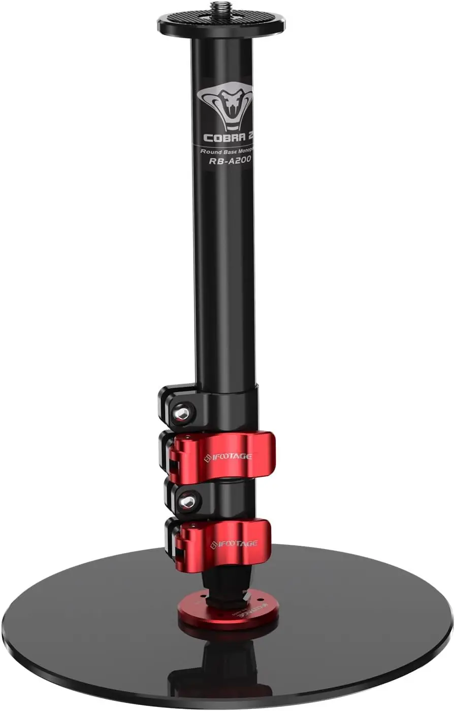 

Round Base Desktop Monopod for DSLR Cameras, Adjustable 10.6-22.0 in, Quick-Release Buckle, Lightweight & Portable