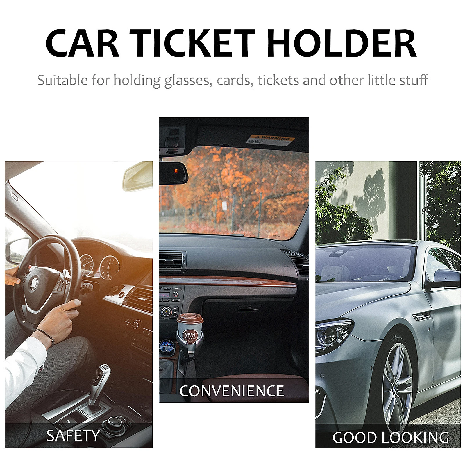 

2pcs Car Sunglasses Holder Visor Clip Eyeglass Cards Tickets Organizer Built-In Sponge Protective Clip Easy Install No Damage