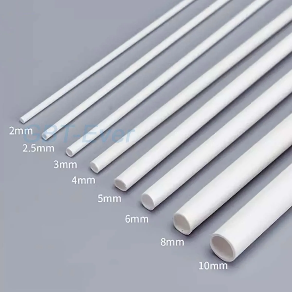 5/50Pcs 2mm 2.5mm 3mm 4mm 5mm 6mm ABS Round Pipe Tube Length 250mm Hollow Plastic Hard Rubber Tube for Building Structure Model