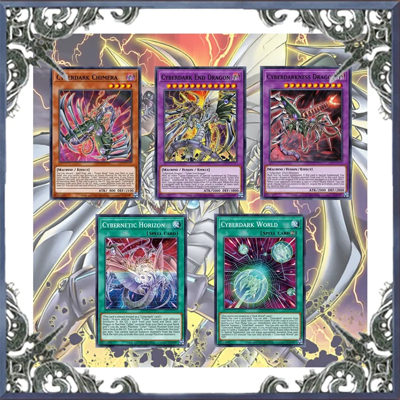 55 Stuks Cyberdark Yugioh Kaartspel Deck Gemakkelijk Spelen Niet Origineel Meester Cyber End Dragon Marufuji Ryo Caesar