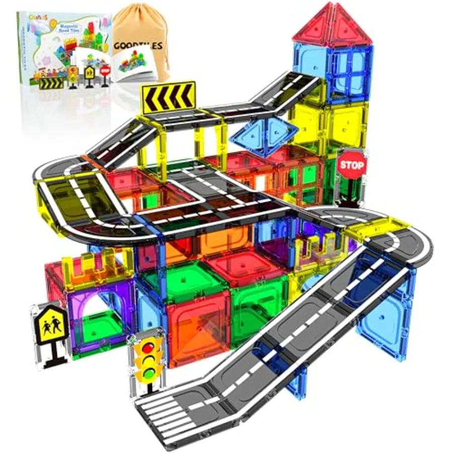 

Magnetic Tiles -, Magnetic Building Blocks, Preschool Montessori Toys Gift for 3+ Year Old Boys and Girls, Sensory Toys for Age