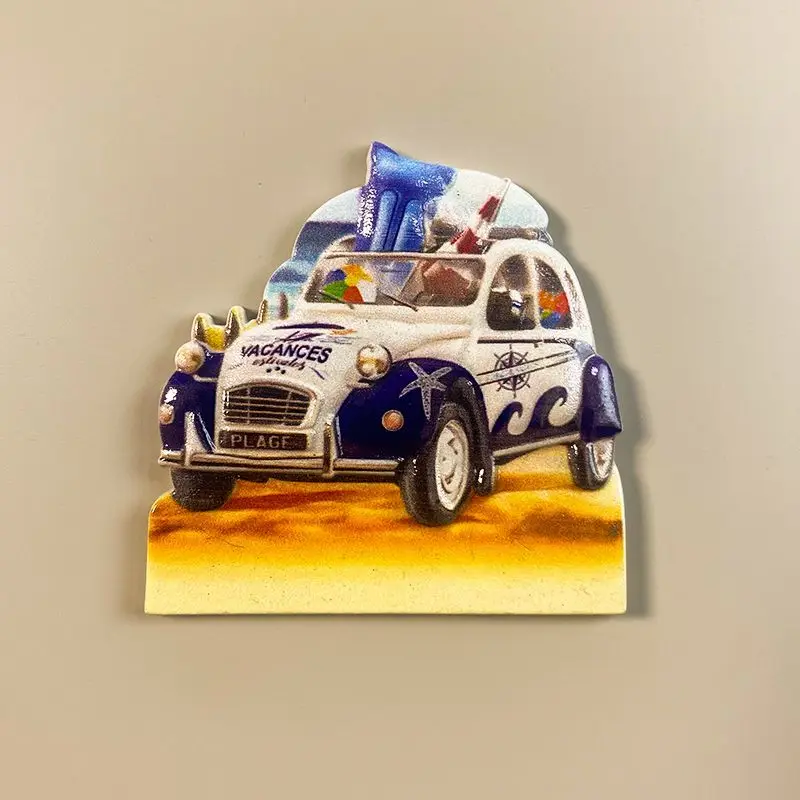 

Modern Simple Beach Car3D3D Fridge Magnets Travel Souvenirs Home Decoration Gift