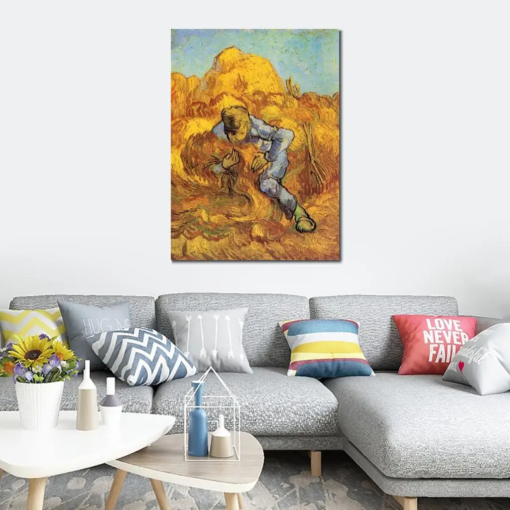 Modern Art Sheaf Binder The After Millet by Vincent Van Gogh Paintings for Living Room Hand Painted High Quality