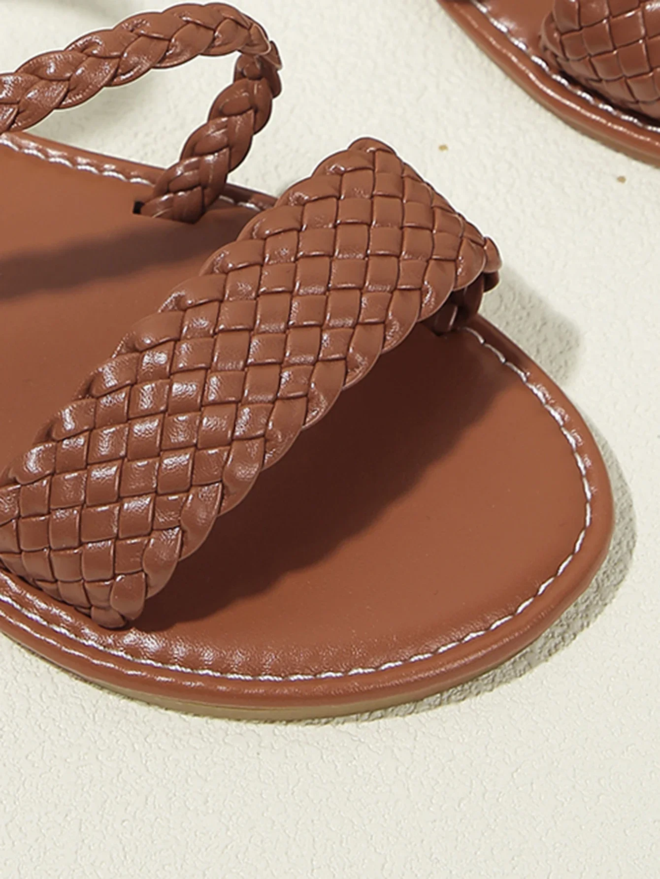 Women's Casual Flat Sandals Braided Design Popular Brown Color Comfortable Shoes for Everyday Wear image 6