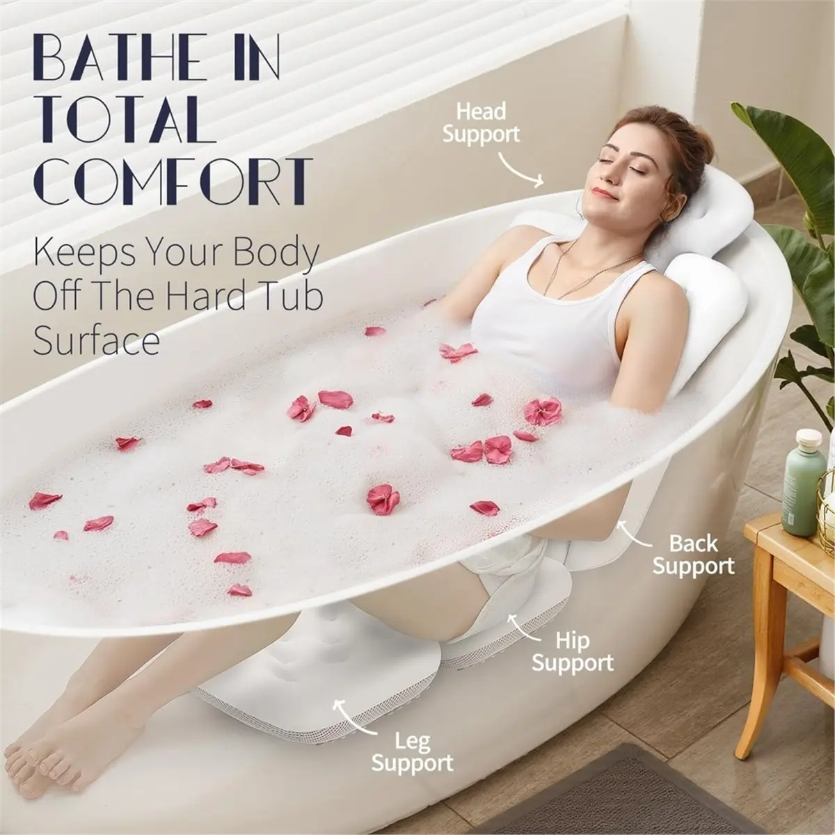 Home Tool Full Body Bath Pillow for Bathtub, Thick Bathtub Cushion, Luxury Tub Pillow for Bath for Headrest Neck and Back Suppor