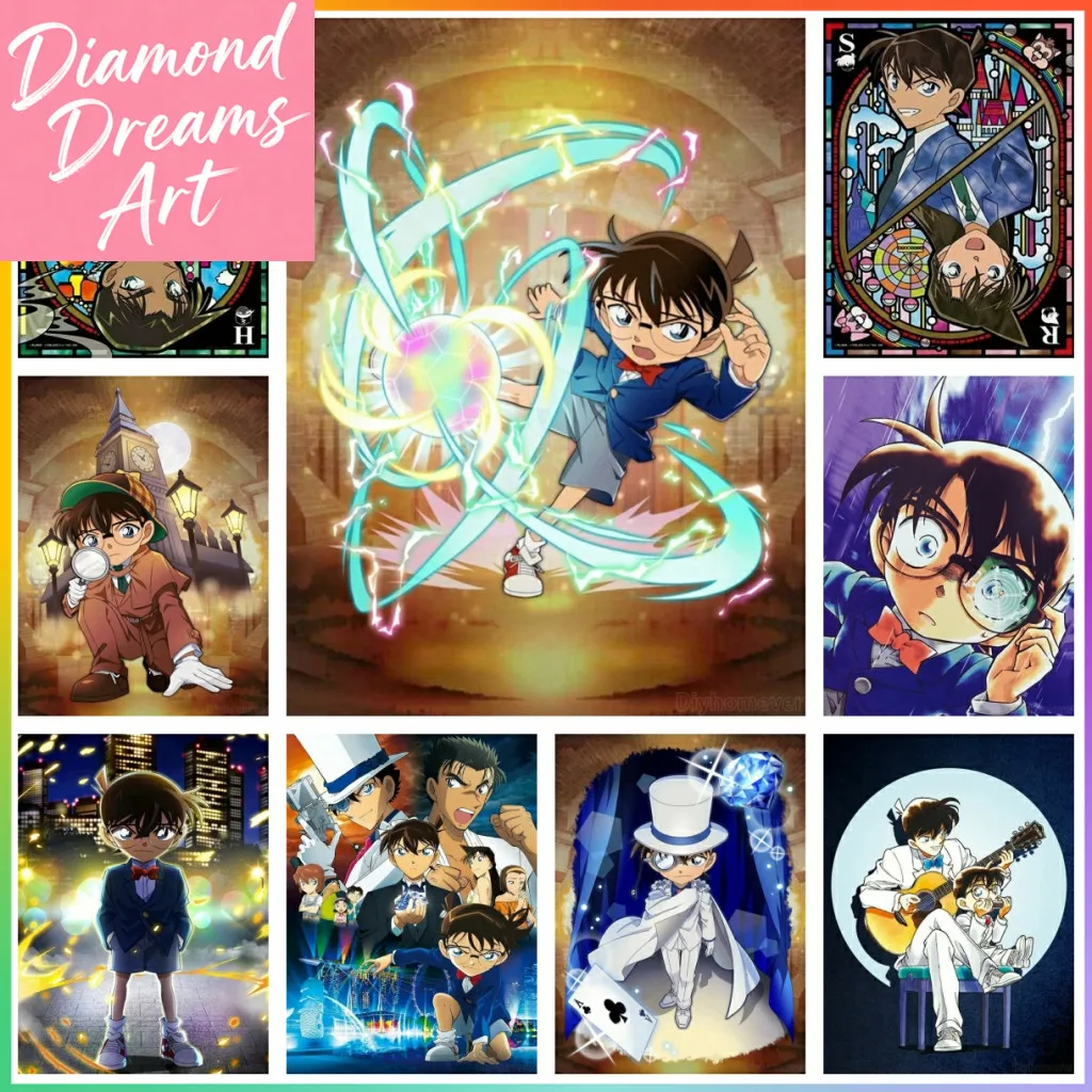 

Набор для вышивания алмазной мозаикой «Детектив Конан» без рамки, 5D DIY, новый, для детей, декор для дома